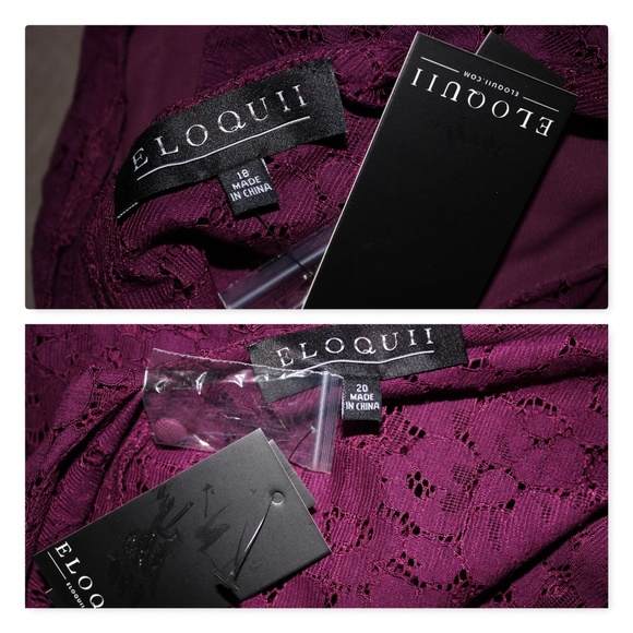 NWT "Plus" Eloquii Purple Open Shoulder Top - Picture 7 of 8